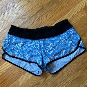 Lululemon Athletic Shorts with Blue Floral Design